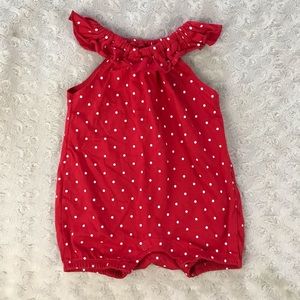 Bundles Baby Place Polka Dot Romper Red White 0-3M